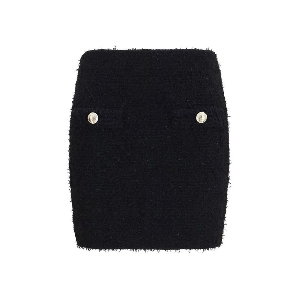 Balmain Black Viscose Mini Women's Skirt